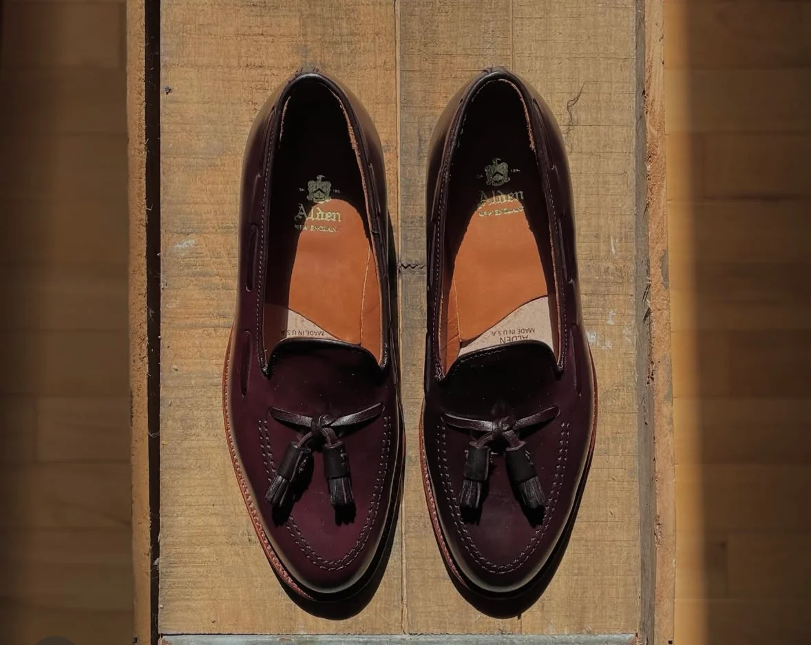 D7103 - Antique Tassel Loafer in  Color 8 Shell Cordovan - Image 3