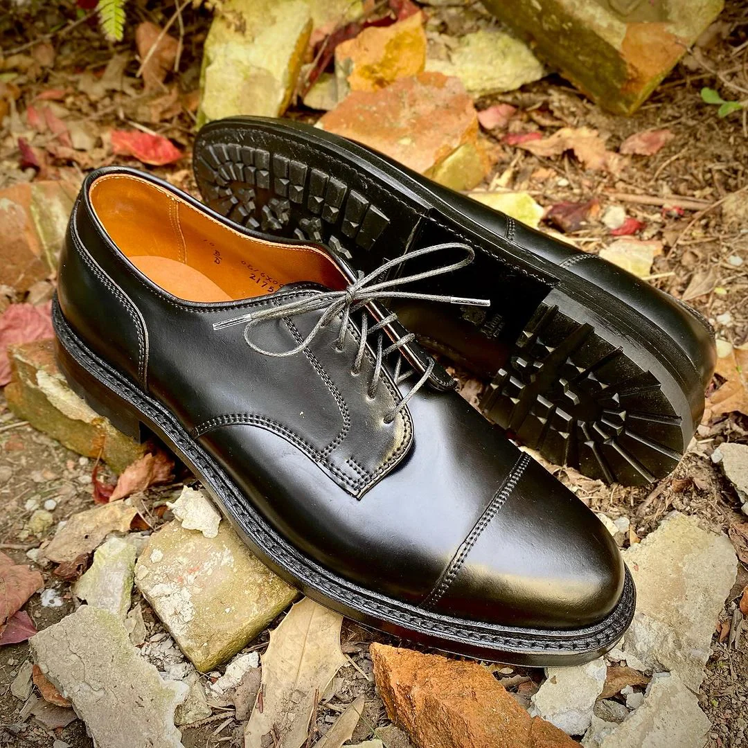 2175C - DeRosa Captoe Blucher in Black Shell - Image 6