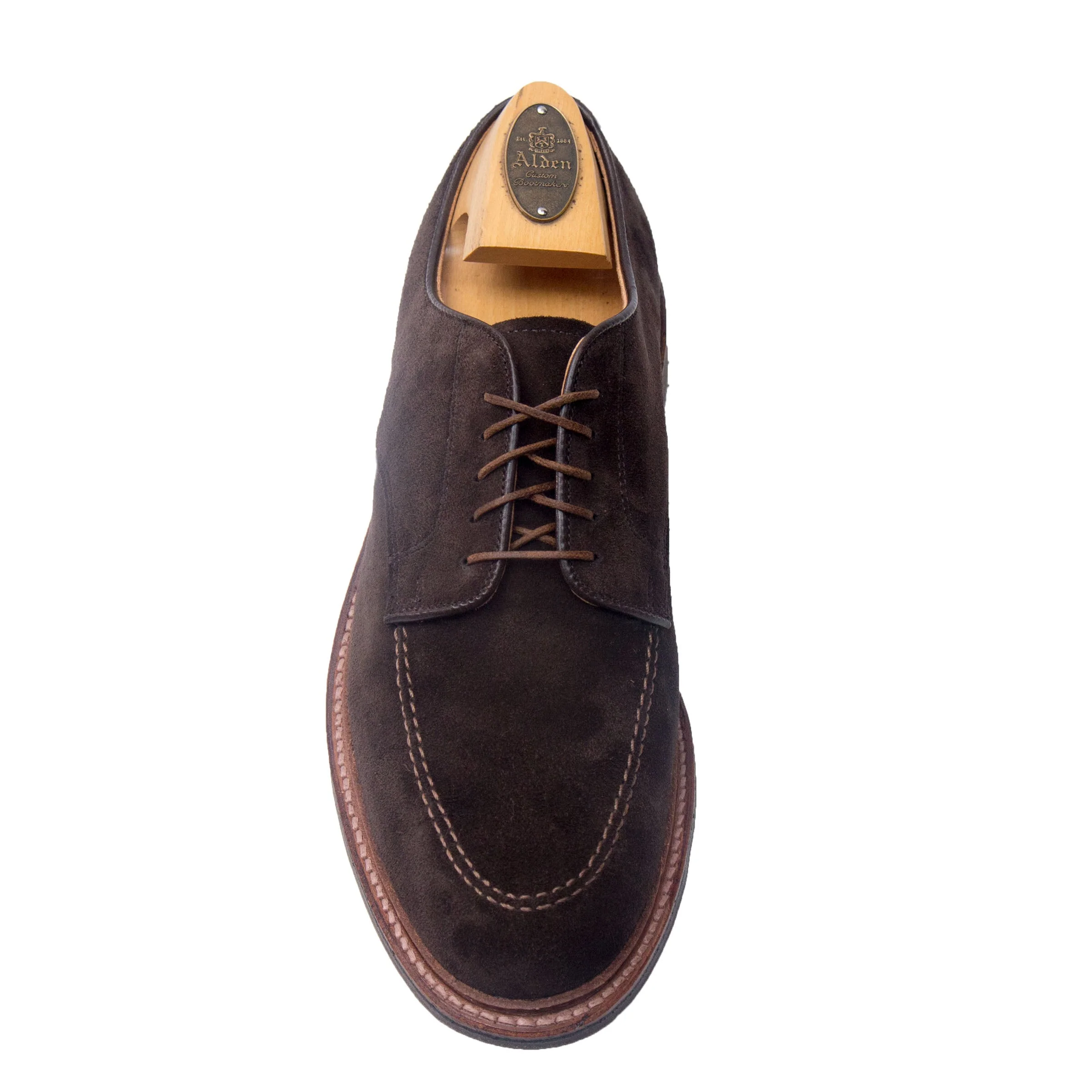 704 Mocc Toe Blucher in Brown Suede - Image 4