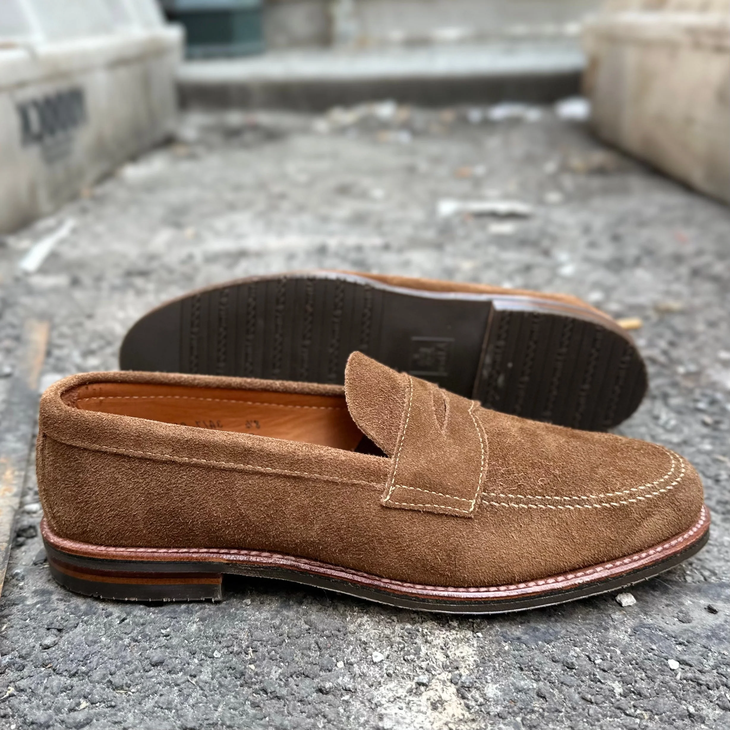6221L - Unlined Penny Mocc in Snuff Suede - Image 3