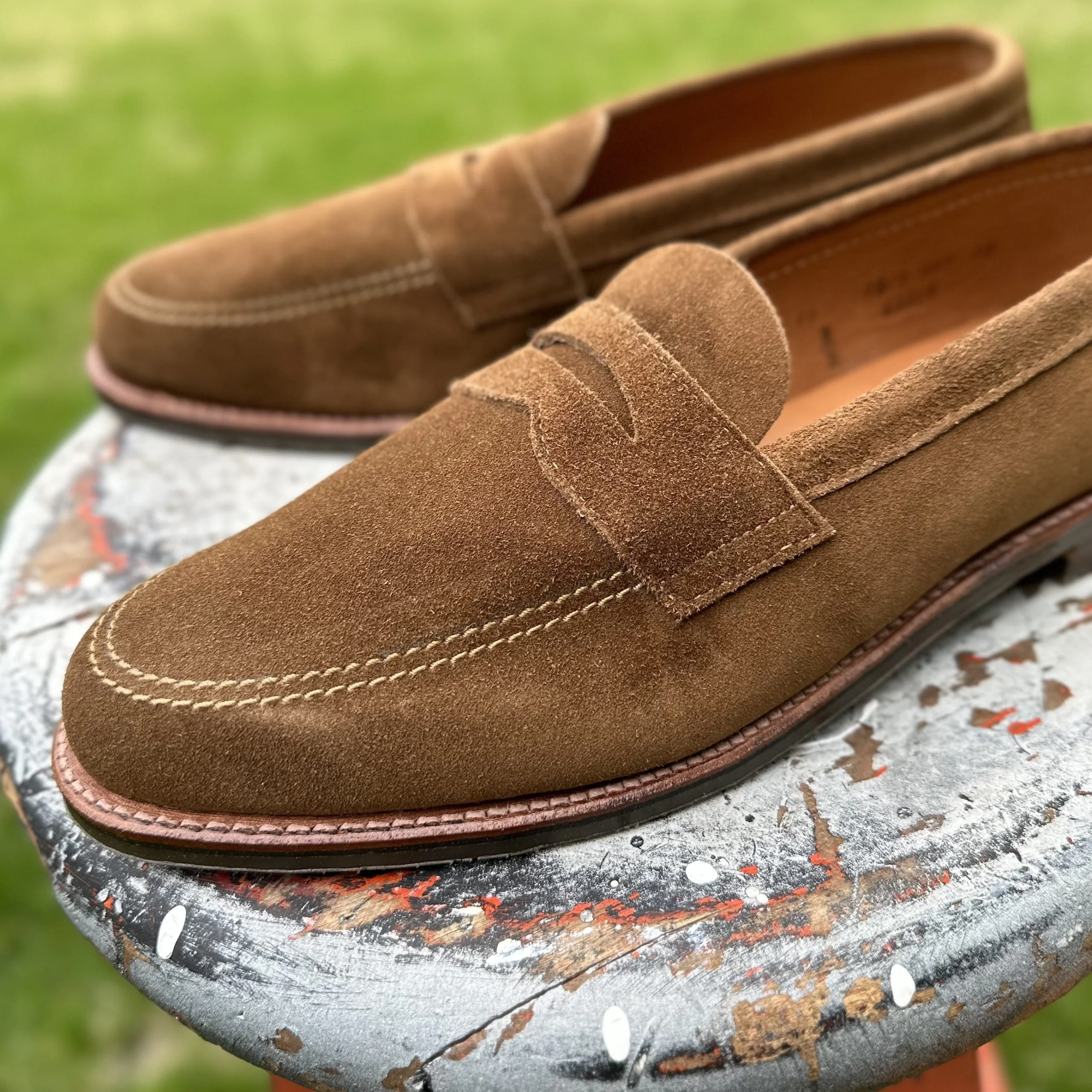 6221L - Unlined Penny Mocc in Snuff Suede - Image 4